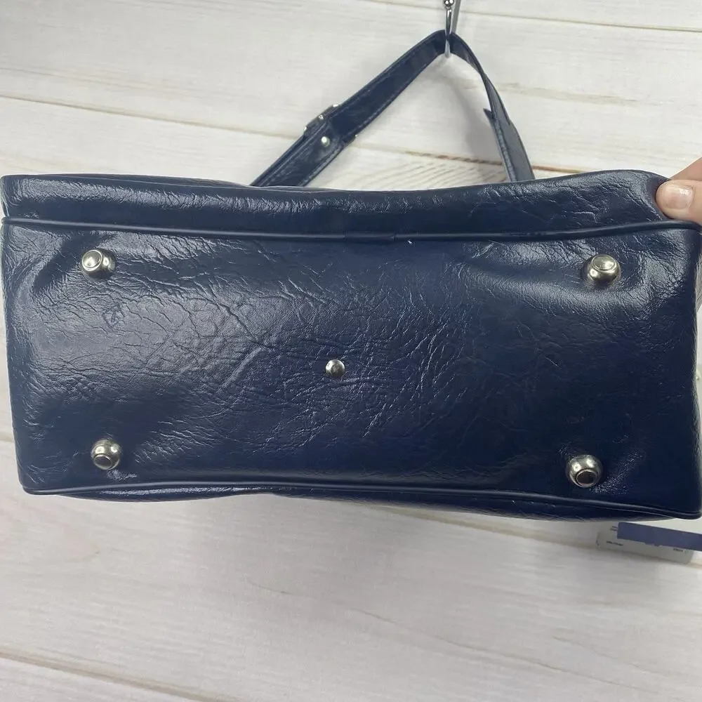 RETRO Vtg Samsonite Silhouette Weekender Bag Luggage Navy Survivor Sample NOS